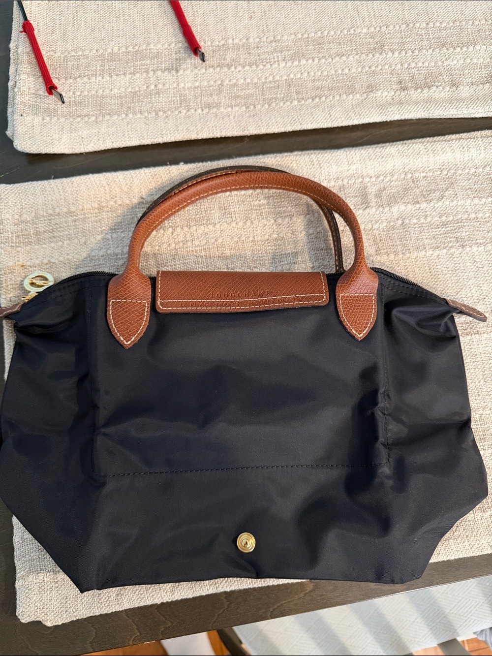 Longchamp Le Pliage Black and Brown Top-Handle Women’s Bag Small NWOT - Picture 6 of 10